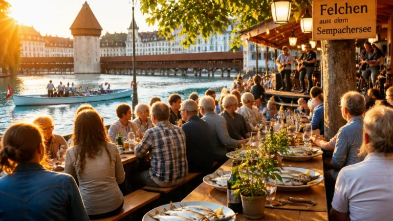 Fischessen an der Reuss: Felchen aus dem Sempachersee und Musik beim Pontonierhaus
