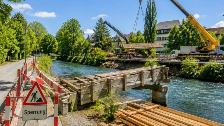 Frauenfeld: Neue Brücke ersetzt Fussgängersteg zum Murg-Auen-Park – temporäre Sperrung