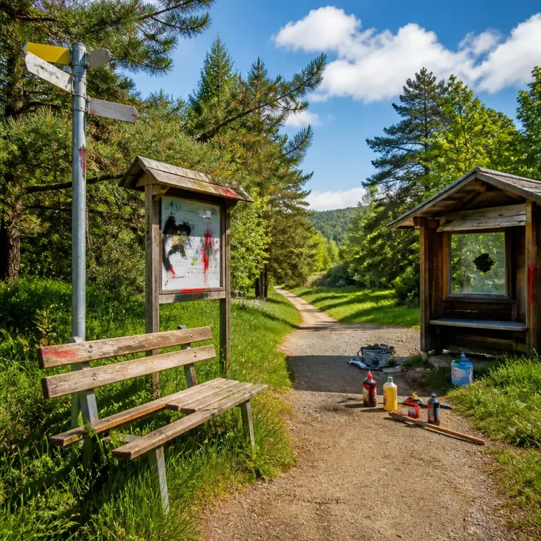 Vandalismus auf Wanderwegen: Schmierereien und Beschädigungen sorgen für wachsende Sorgen