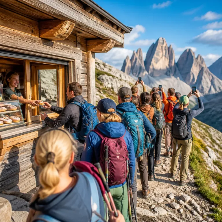 Dolomiten-Hütte wird zum Anziehungspunkt: Wanderer stehen stundenlang für viralen Krapfen an