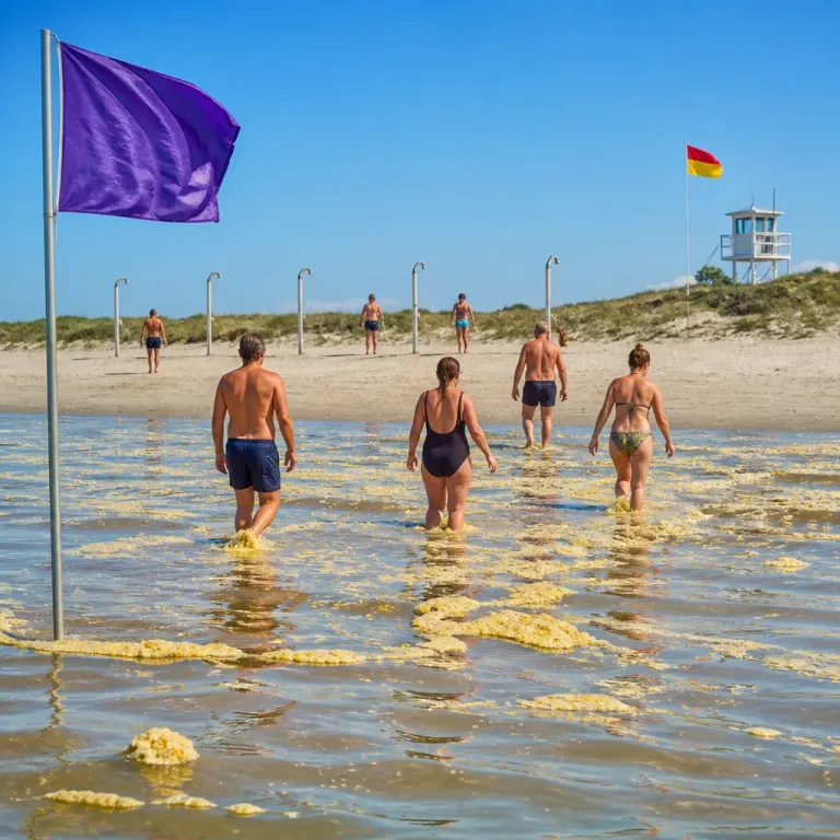 Lila Strandflagge in den Niederlanden: Was Badegäste jetzt wissen müssen