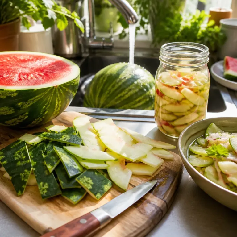 Wassermelone komplett nutzen: Der hellgrüne Rand ist essbar und vielseitig verwendbar