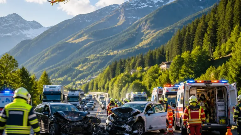 Frontalkollision auf A28 bei Schiers: Drei Personen verletzt, Nationalstrasse stundenlang gesperrt