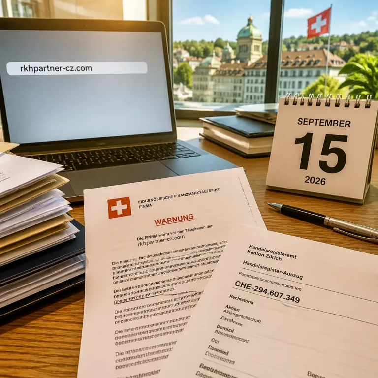 FINMA warnt vor rkhpartner-cz.com – Website steht nicht mit eingetragener Firma in Verbindung