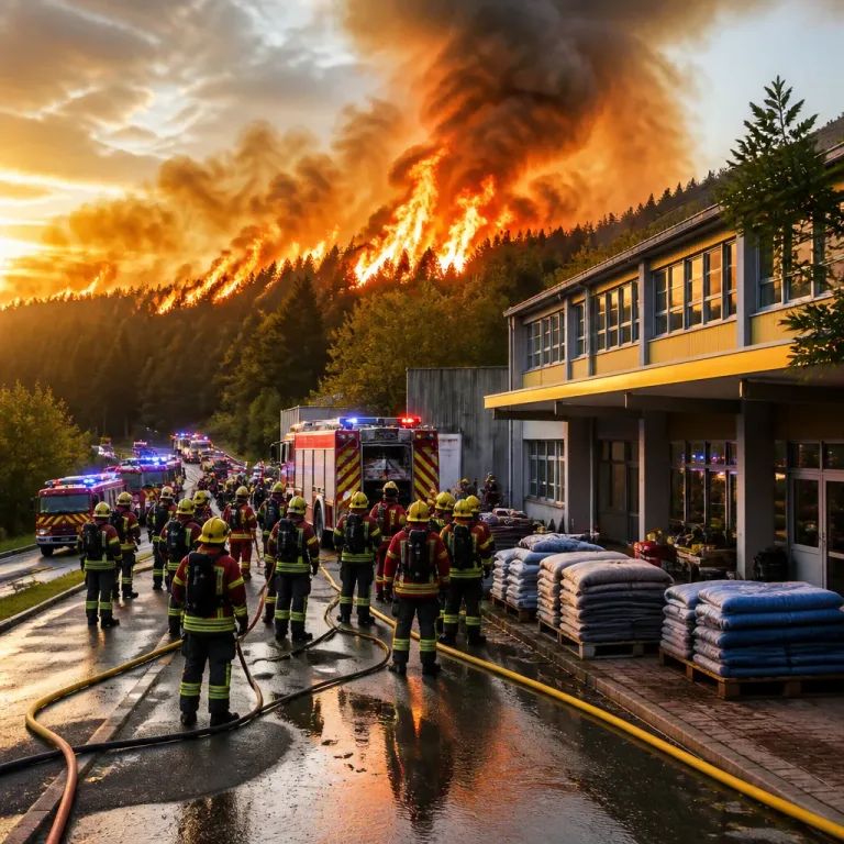 Grossbrand im Hürtgenwald: Fünf Verletzte, Hunderte Einsatzkräfte kämpfen gegen Flammen