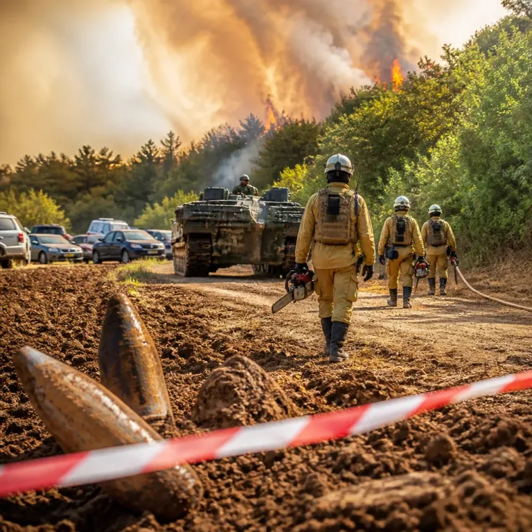 Waldbrand im Hürtgenwald: Evakuationen, Munitionsgefahr und Einsatzkräfte kämpfen gegen Flammen