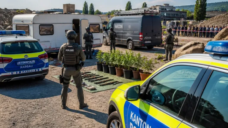 Grossaufgebot in Wettingen: Polizei findet Schusswaffen in Wohnwagen