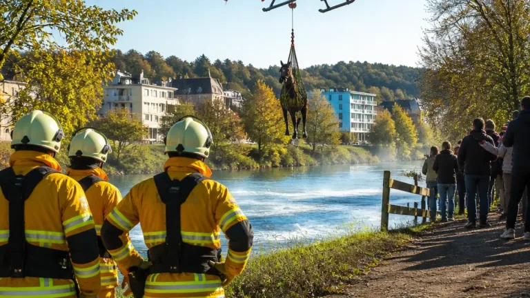 Helikopter rettet Pferd aus der Lorze: Feuerwehr zuerst vor Ort, Tier wohlauf