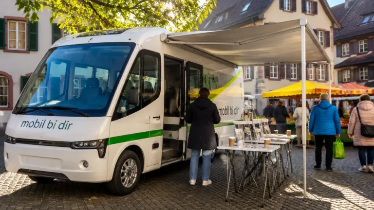 Infobus «mobil bi dir» bietet Digital‑Café und Beratung am Frytigsmärt in Niederdorf