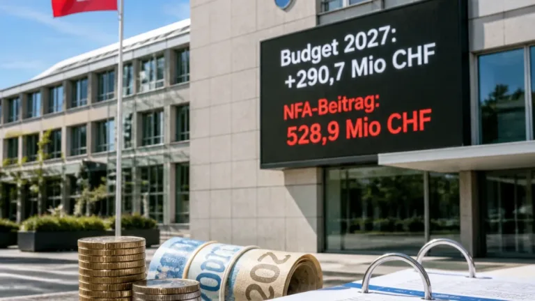 Kanton Zug erwartet 2027 Überschuss von rund 291 Millionen Franken – NFA-Beitrag steigt auf 529 Millionen