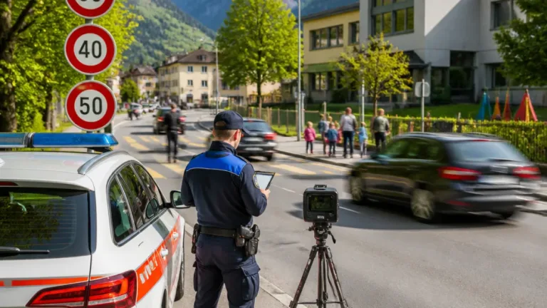 Kantonspolizei Glarus: 276 zu schnelle Fahrzeuge an Schulstandorten festgestellt