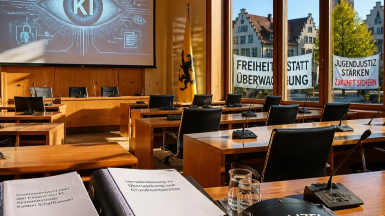 Kantonsrat in Schaffhausen uneins über Polizeigesetz: KI‑Überwachung, Jugendkriminalität und Racial Profiling im Zentrum