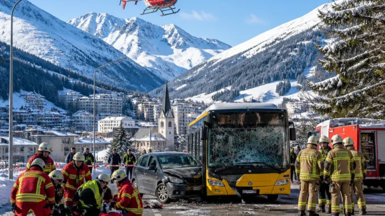 Kollision auf der Promenade in Davos: Acht Personen verletzt, eine schwer
