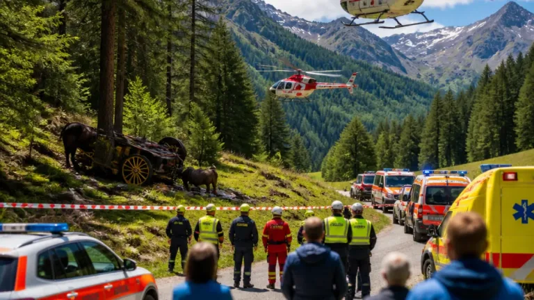 Kutschenunfall im Val Roseg: Ein Todesopfer, zwölf Verletzte und Grossrettungseinsatz