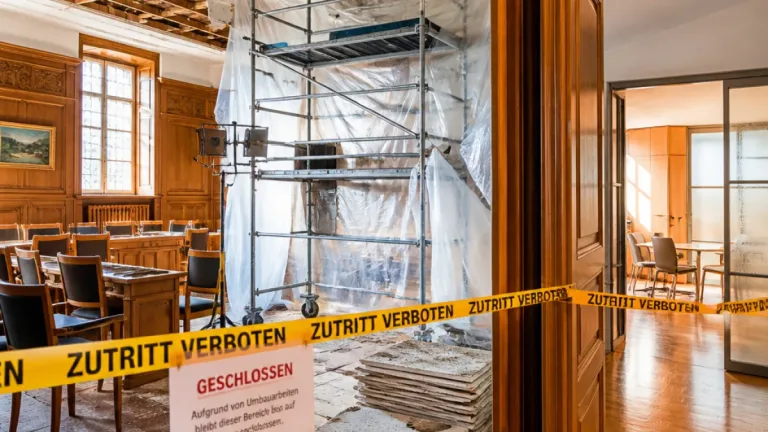 Liestal: Deckensturz im Regierungsgebäude wegen verstecktem Mangel — Räume bis Oktober gesperrt