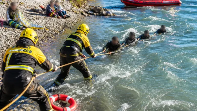 Menschenkette am Rhein: Vier Helfer bei Rettungsaktion von Feuerwehr geborgen