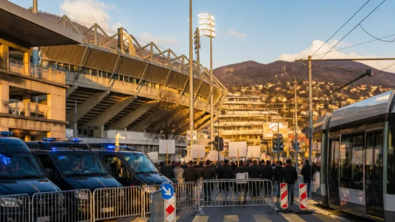 Mobilisierung in Lugano vor Spiel gegen Maccabi Tel Aviv am 20. August