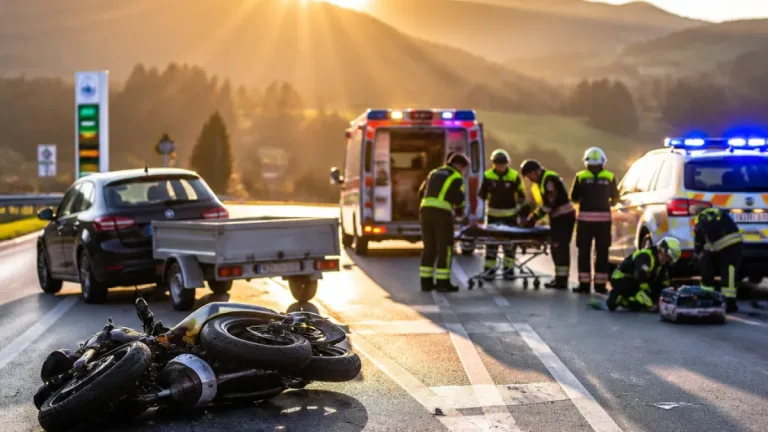 Motorradfahrer bei Überholmanöver in Vella verletzt – Rettungsdienst bringt Mann ins Spital