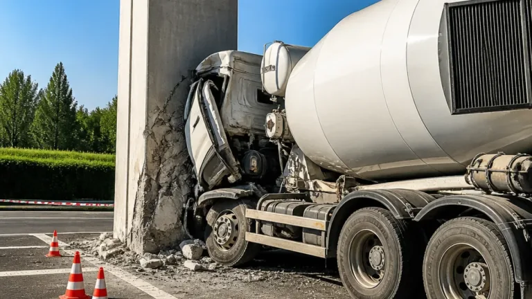 Muttenz: Betonmischer kollidiert mit Brückenpfeiler – A18-Einfahrt blockiert