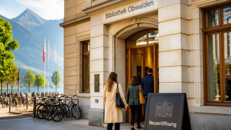 Neue Bibliothek Obwalden eröffnet im ehemaligen Kantonalbankgebäude in Sarnen