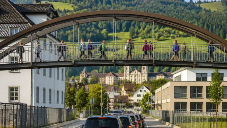 Neue Fussgängerbrücke an der Eisenbahnstrasse schafft direkte Schulwegverbindung