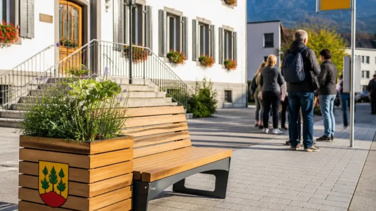 Neue Sitzbank vor dem Gemeindehaus in Altdorf erinnert an Begegnung an der Bundesfeier
