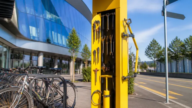 Neue TCS-Repair-Station vor Shopping Arena erleichtert Velofahrten in St.Gallen