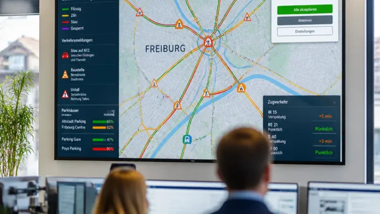 Neuer Verkehrsticker liefert rund um die Uhr Informationen zu Stau, Baustellen und Parkplätzen in Freiburg