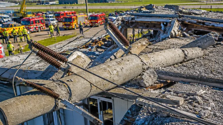 Orkanartige Böen richten im Aargau schwere Schäden an – Betonmasten stürzen aufs Gewerbe