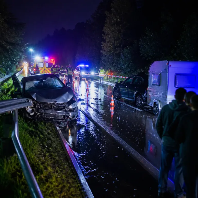 Starkregen auf A5: Zwei Unfälle zwischen Appenweier und Achern, ein Mann schwer verletzt