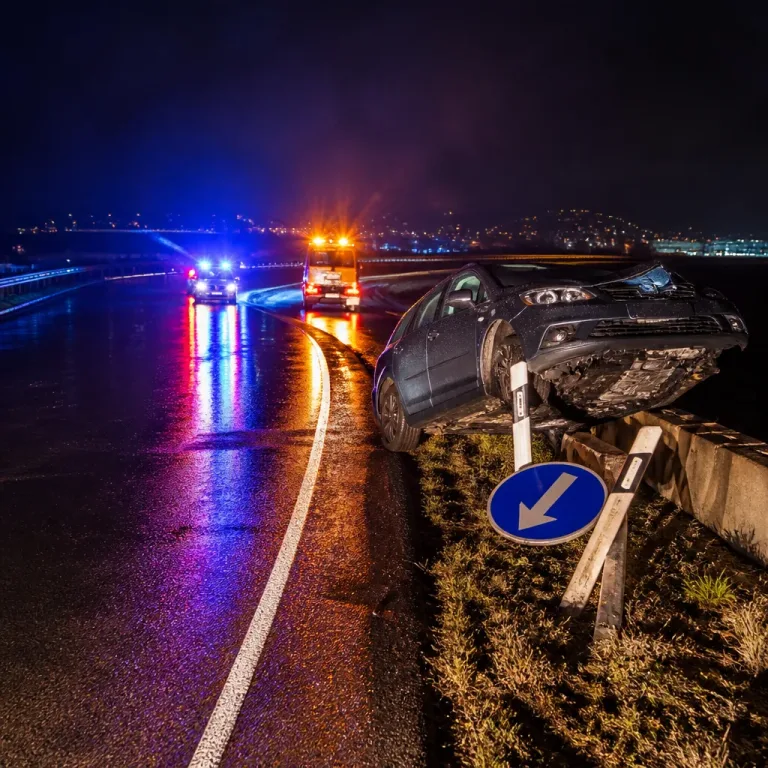 Betrunkener Fahrer fuhr auf Autobahn rückwärts und blieb am Betonblock hängen