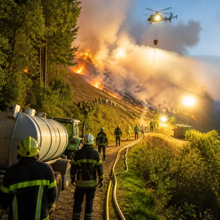 Mehrere Waldbrände im Ortenaukreis: Einsatzkräfte kämpfen gegen Flammen an steilen Hängen