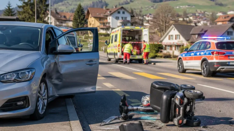Rollstuhlfahrer in Schübelbach bei Überholmanöver lebensbedrohlich verletzt