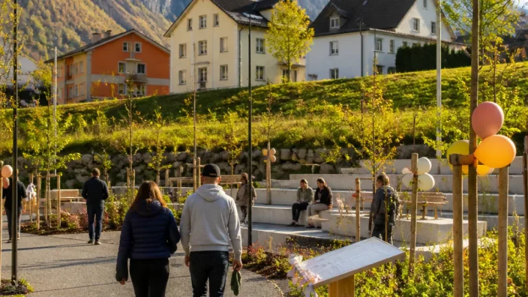 Schwanden: Neugestaltete Plätze im Quartier Plattenau werden drei Jahre nach Wagenrunse eingeweiht