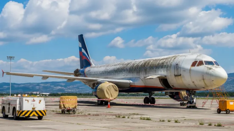 Seit 2022 fest: Warum ein Aeroflot-Airbus auf dem Flughafen Genf verrottet