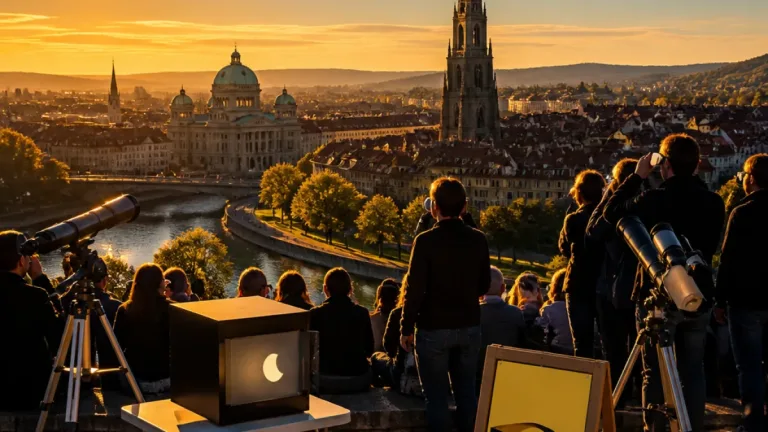 Seltener Himmelsschau: Partielle Sonnenfinsternis lockte zahlreiche Beobachter in die Region Bern