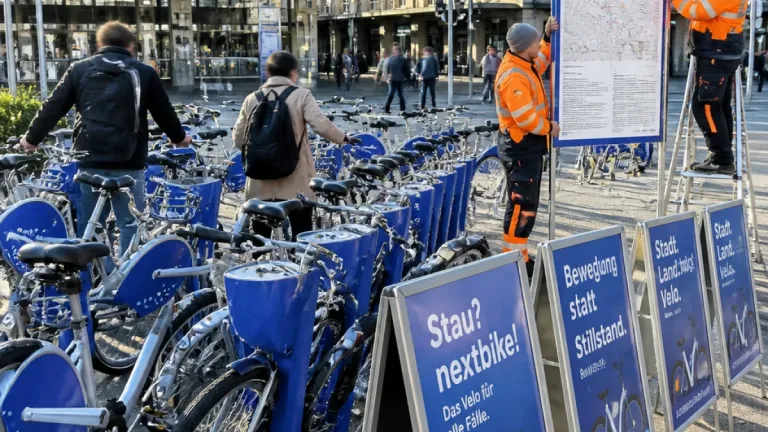 Stadt Luzern richtet neue Nextbike-Station beim Bahnhof West ein – Angebot stösst auf hohe Nachfrage