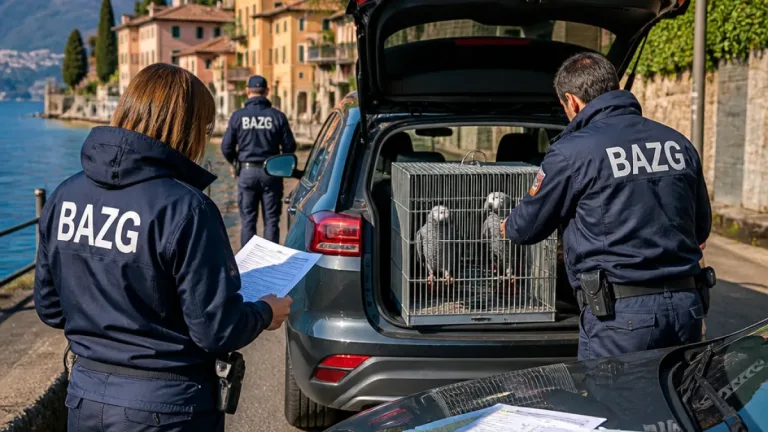 Tessiner Zoll stoppt Schweizer mit zwei geschützten Graupapageien am Grenzübergang Gandria