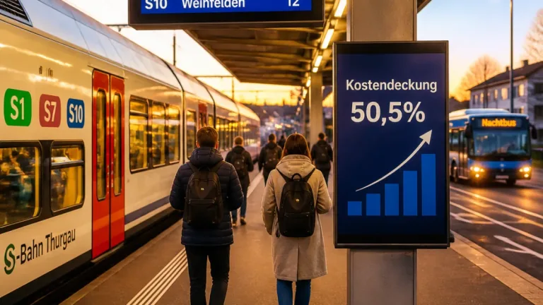 Thurgauer öV erreicht erstmals über 50 Prozent Kostendeckung – Fahrgastzahlen steigen