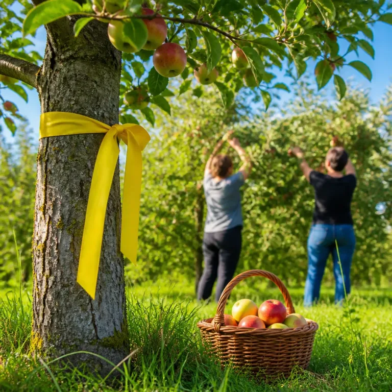Gelbes Band an Obstbäumen: Initiative gegen Früchte-Abfall gewinnt an Bedeutung