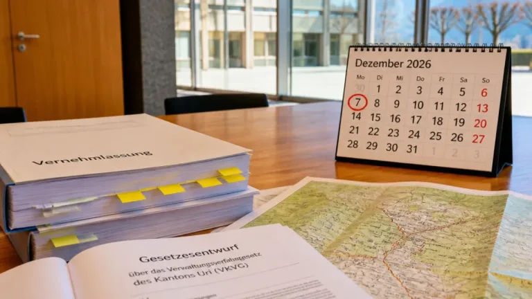 Uri startet Vernehmlassung zur Anpassung der VKVG nach Annahme der EFAS-Vorlage