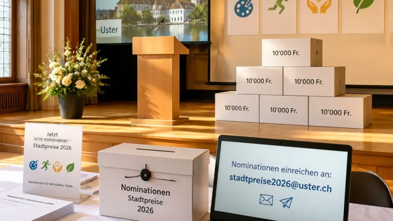 Uster: Stadtpreise 2026 — Bevölkerung darf erstmals Kunstpreis vorschlagen