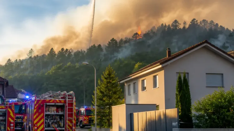 Waldbrand am Chestenberg: Feuerwehren im Einsatz, Bevölkerung wegen Rauch aufgefordert zu Hause zu bleiben