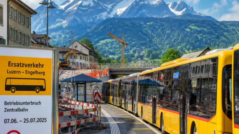 Zentralbahn setzt wegen Bauarbeiten im Herbst Ersatzbusse zwischen Luzern und Engelberg ein