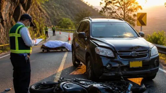 Accidente mortal en la vía Bucaramanga–Rionegro: murió un motociclista en Vijagual
