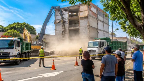 Demolición controlada en barrio Buenos Aires: alerta por edificaciones inestables en Tuluá