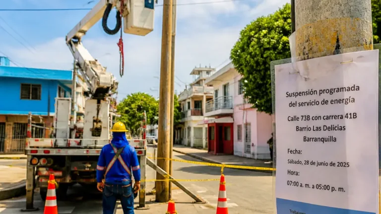 Air‑e anuncia cortes programados en Barranquilla y municipios del Atlántico por labores de mantenimiento
