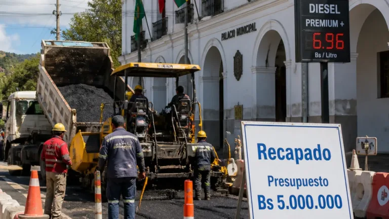 Alcaldía de Sucre anuncia plan de recapado con presupuesto de Bs 5 millones y retrasos por alza del diésel