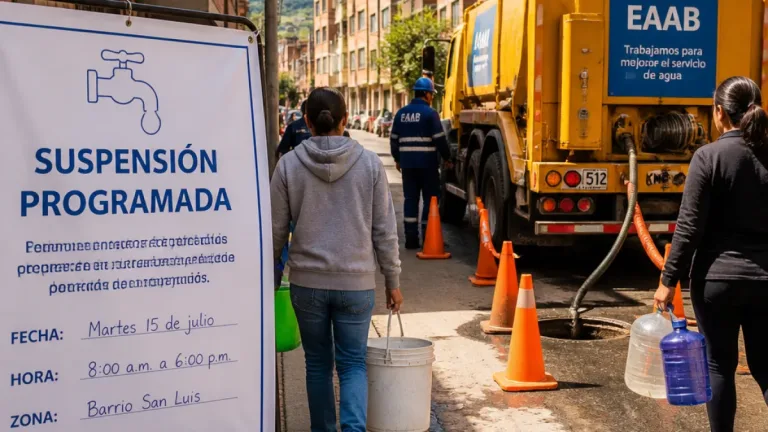 Bogotá: cortes programados de agua el 26 de agosto afectan a varias localidades