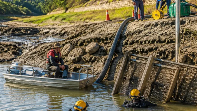 Bomberos de Floridablanca apoyan inspección subacuática a la bocatoma de la ciénaga San Silvestre